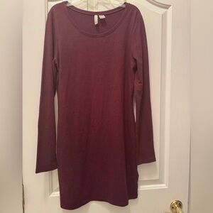 H&M Red Long Sleeve Sheath Dress